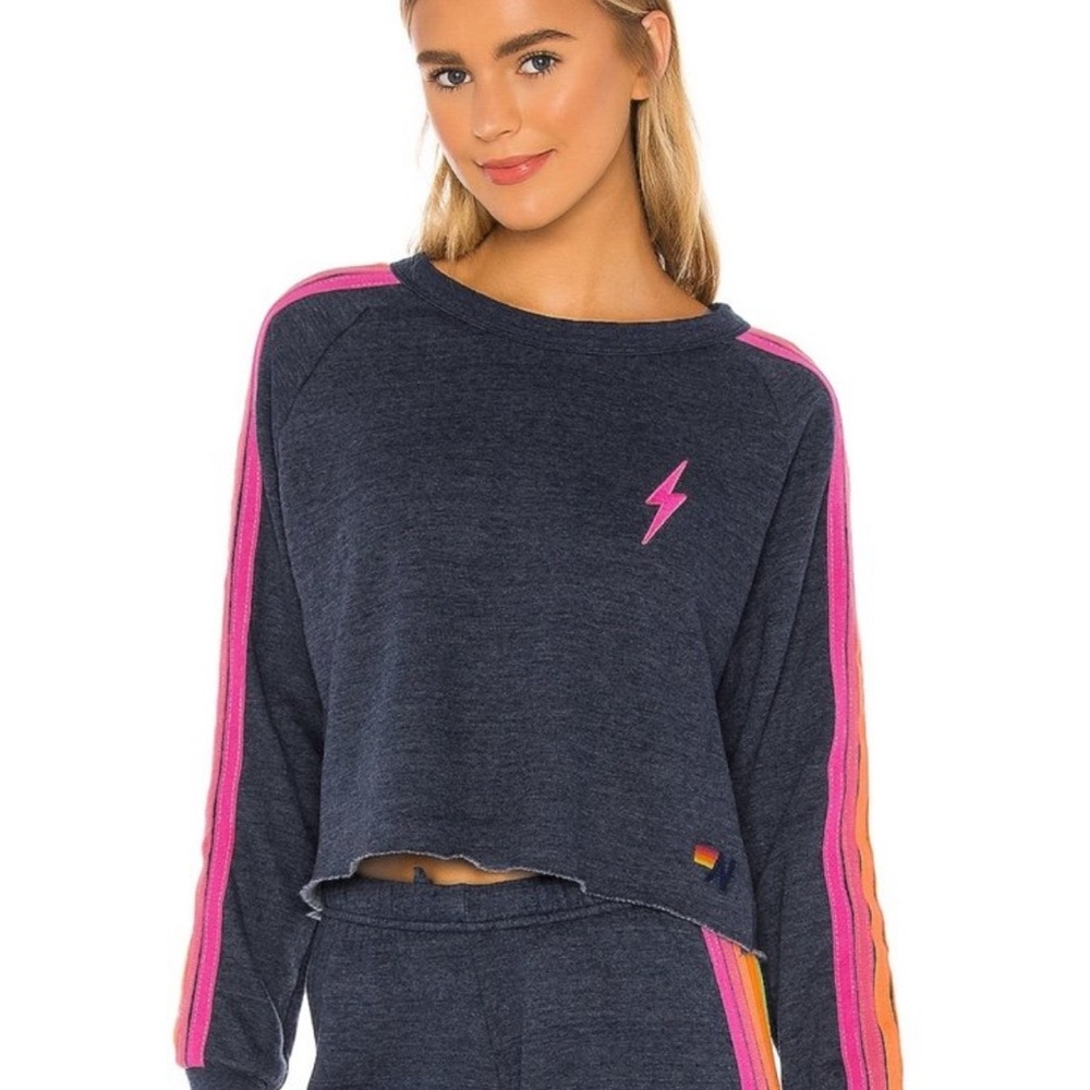 Bolt Cropped Aviator Nation Sweatshirt